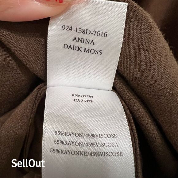 Rails Anina Women's Green Satin Midi Shirtdress Size M Long Sleeve - Picture 5 of 6